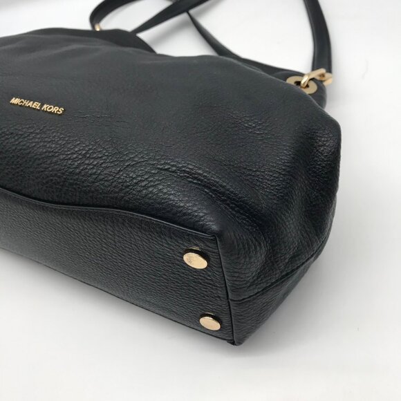 Michael Kors Raven Black Pebbled Leather Shoulder Bag - Picture 7 of 11